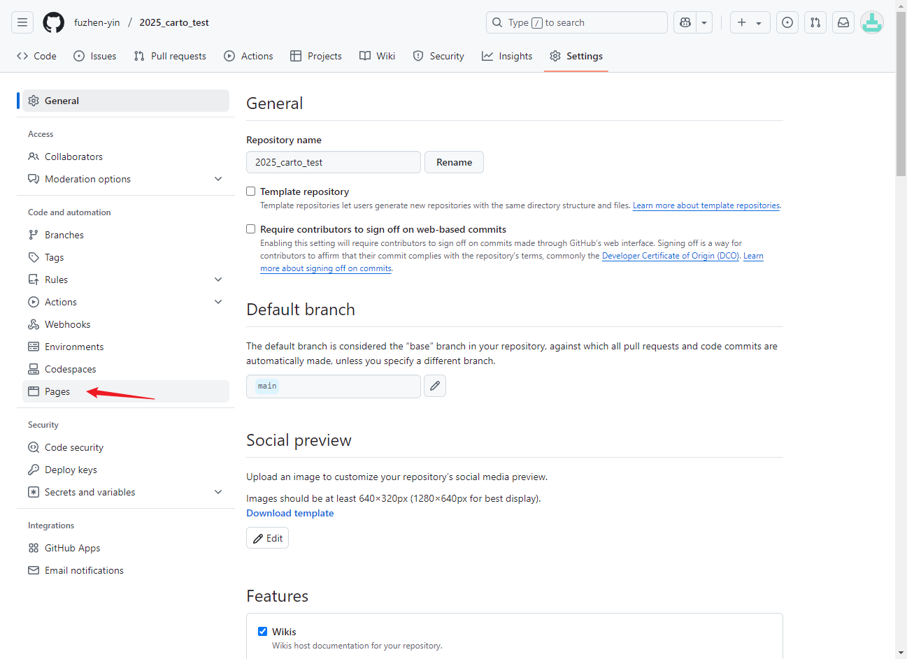 Figure 1.6: Repository Settings
