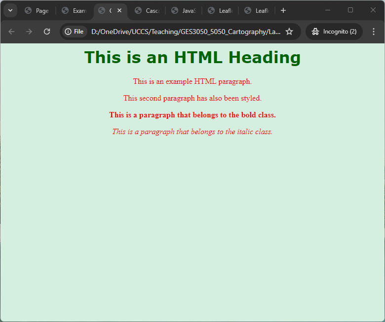 Figure 4.3: Screenshots of HTML Example 3