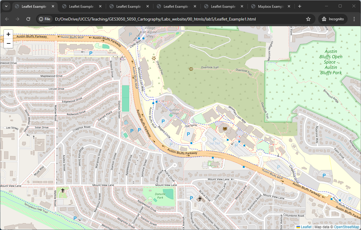 Figure 5.1: Screenshots of Leaflet Example 1