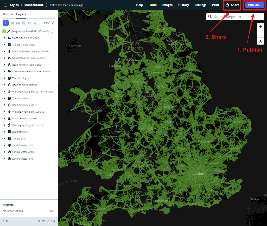 Figure 5.13: Map Box - Publish the Map