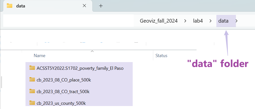 Figure 4.1: Files in the “data” folder to import.