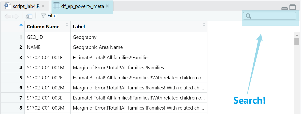 Figure 4.2: Search values in data frames